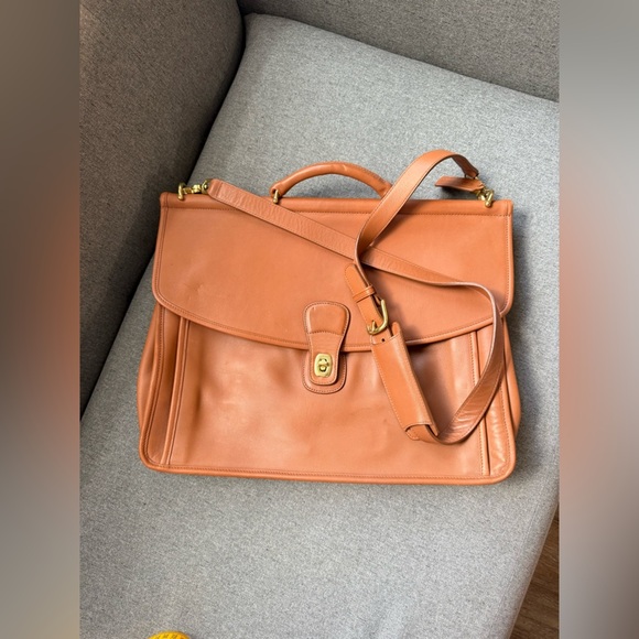 Coach Other - Vintage COACH Vintage 2way Briefcase Hand Bag Business K9Z 5266 Leather Brown